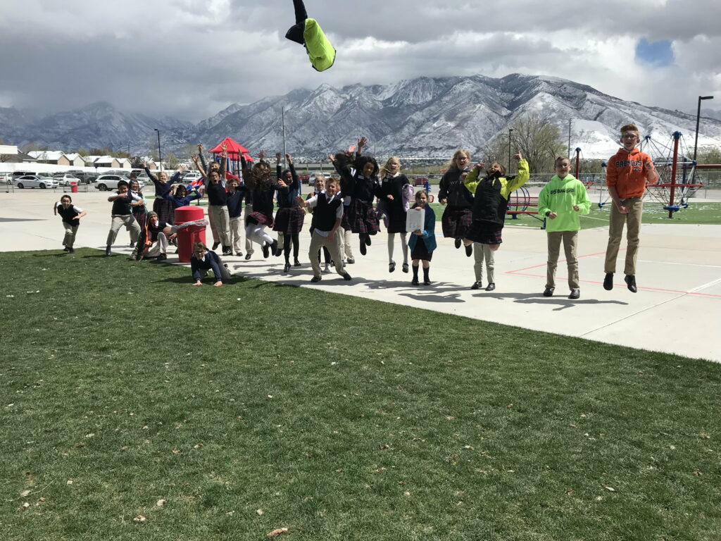 students on playground