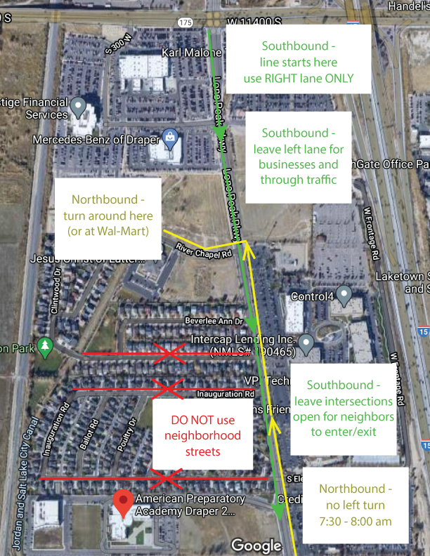 Lone Peak Basics2 D2/D3 Carpool Message - Morning Drop Off 1.24.21