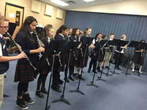 students practicing clarinet